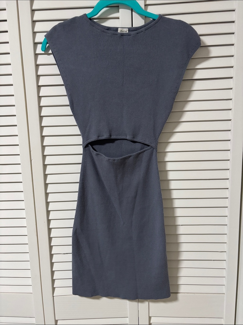 Aritzia Wilfred Free Ribbed Dress in Slate Blue